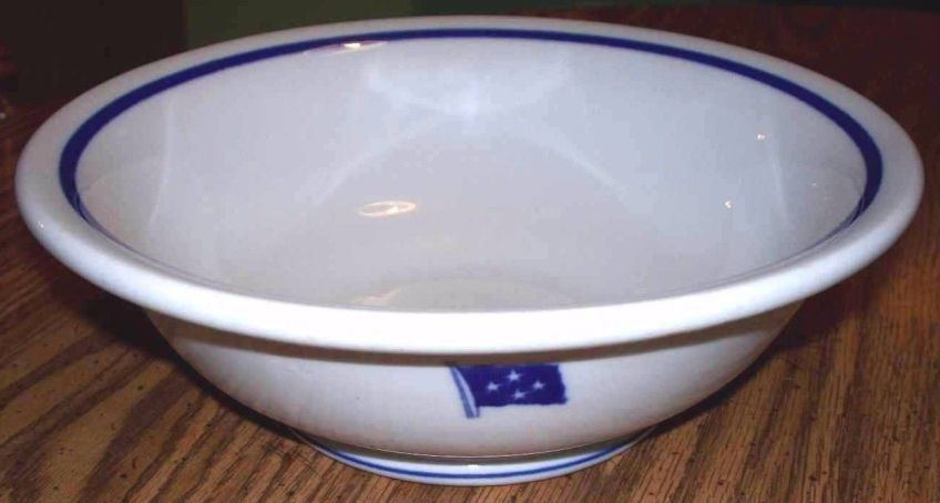 WWII US Navy Fleet Admiral 4 Star Serving Bowl by Shenango China