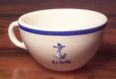 wardroom officer coffee cup or tea cup, anchor usn