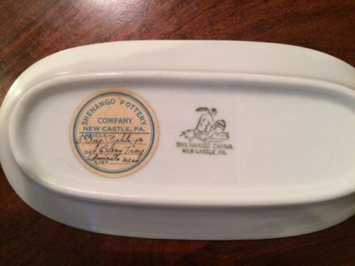 Admirals Mess Celery Dish or Butter Dish backstamp - Eagle and USN