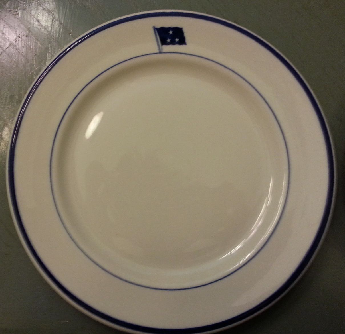 vice admiral, 3 stars, dinner plate by shenango china