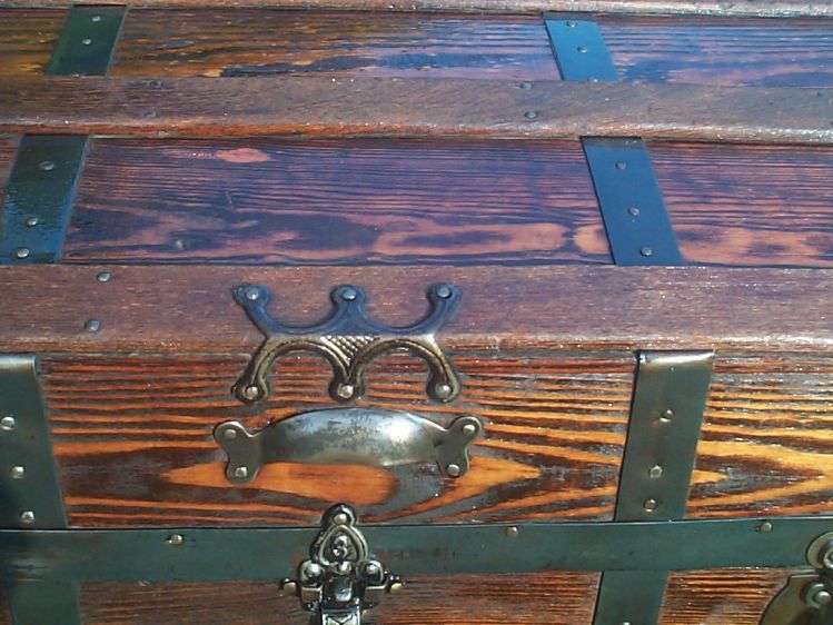 restored victorian flat top antique trunk for sale 642