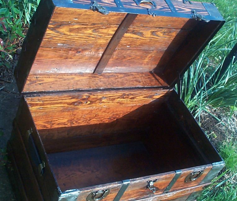 restored victorian flat top antique trunk for sale 642