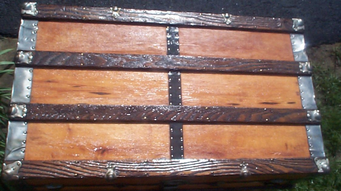 restored victorian flat top antique trunk for sale 644