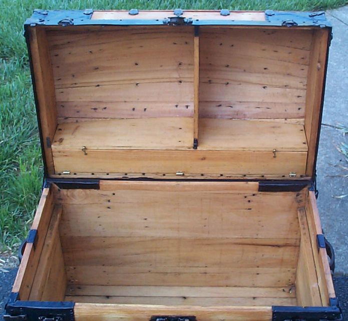 restored victorian dome top humpback antique trunk for sale 648