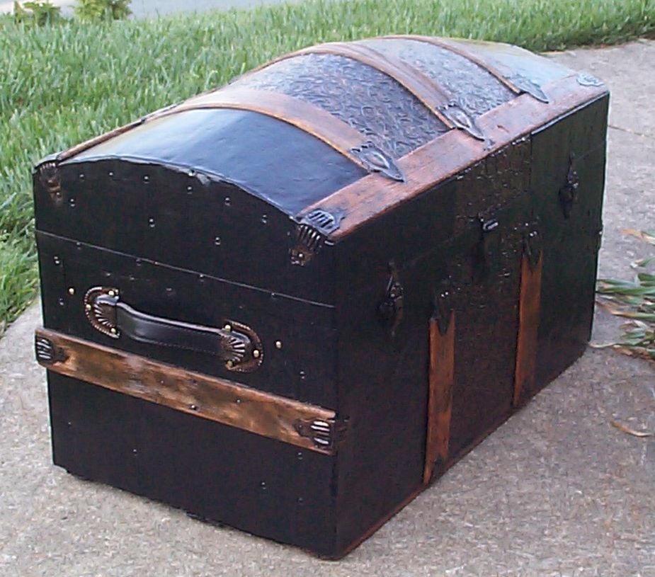 restored victorian dome top humpback antique trunk for sale 650