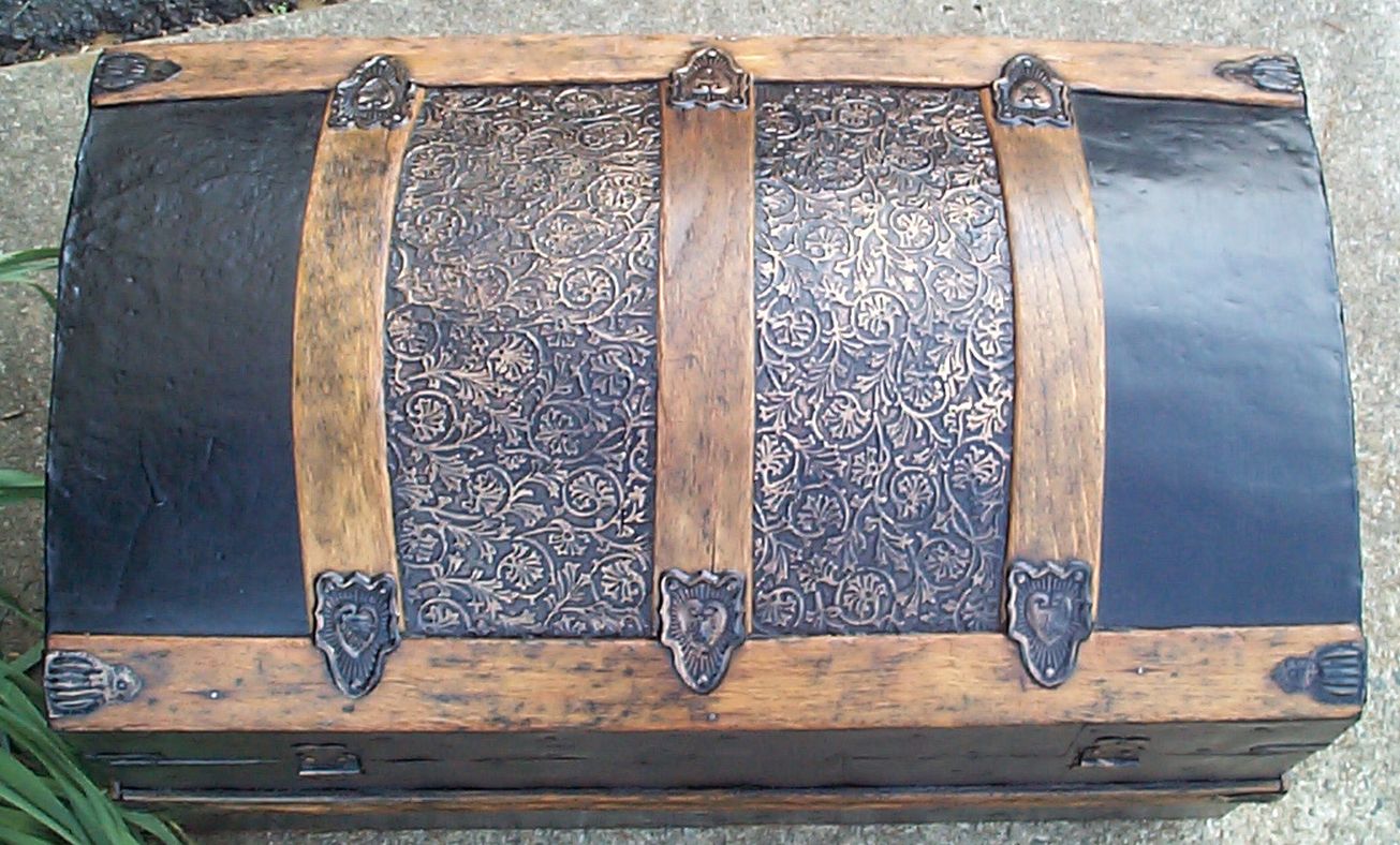 restored victorian dome top humpback antique trunk for sale 650