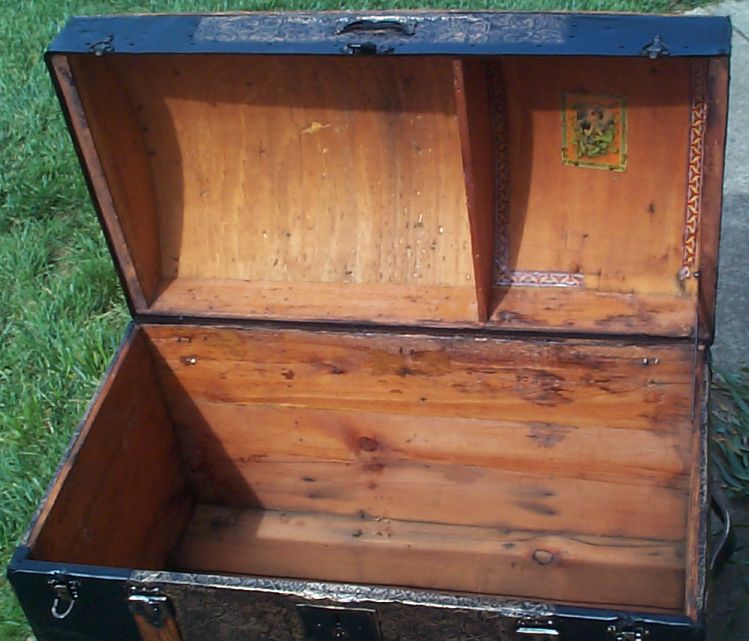 restored victorian dome top humpback antique trunk for sale 654