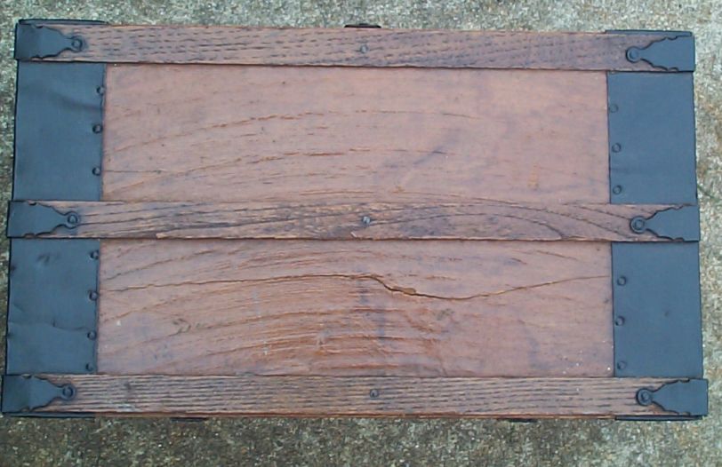 restored victorian flat top desktop salesman sampler, doll trunk for sale 657