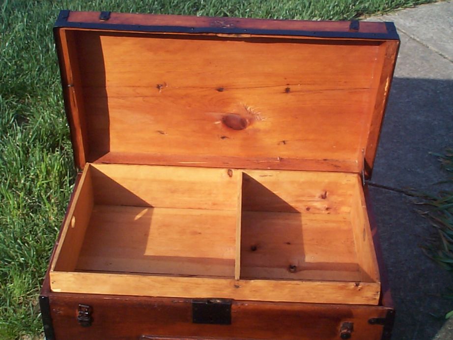 restored victorian civil war era flat top trunk for sale 661