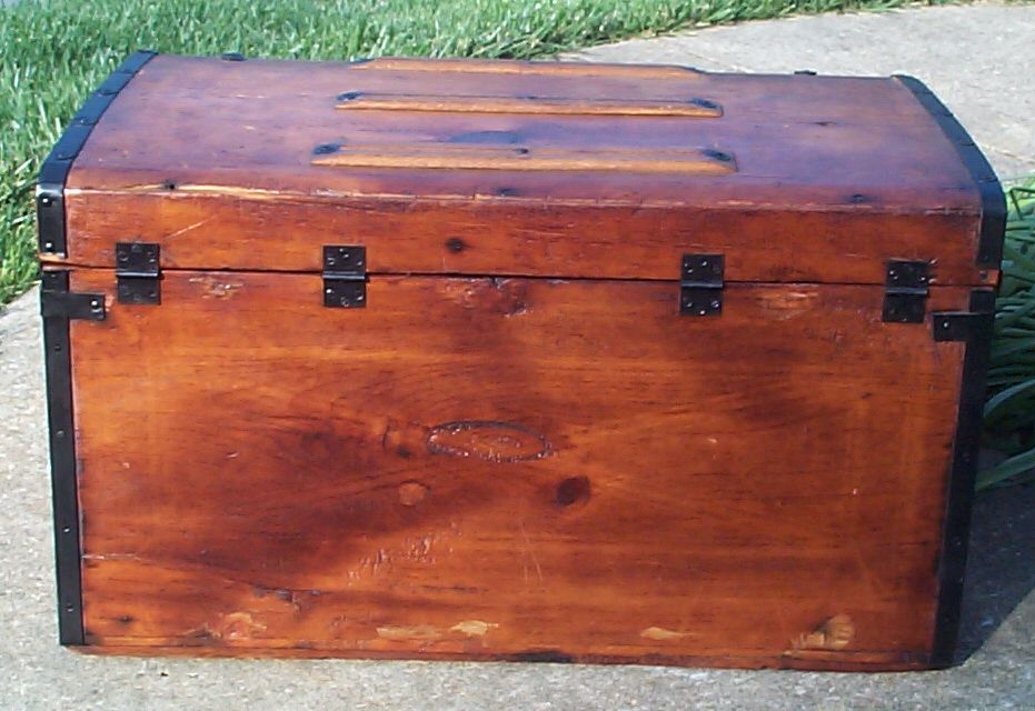 restored victorian civil war era flat top trunk for sale 661