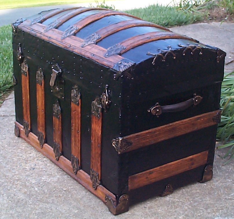 restored victorian dome top trunk for sale 663