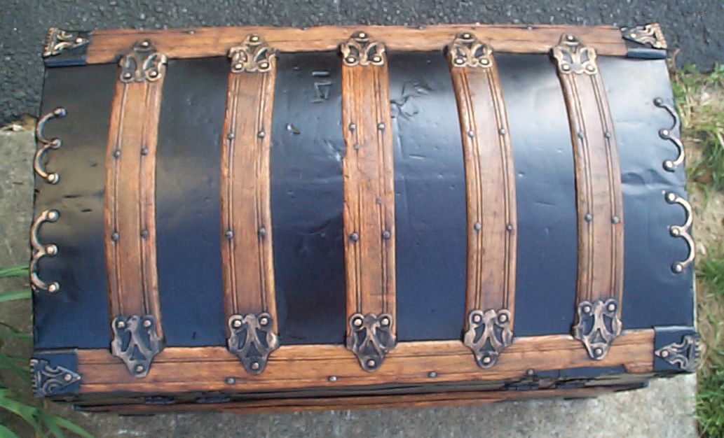 restored victorian dome top trunk for sale 663