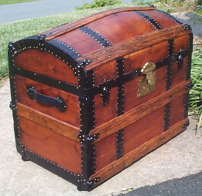 restored victorian dome top trunk for sale 665