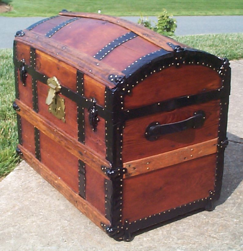 restored victorian dome top trunk for sale 665