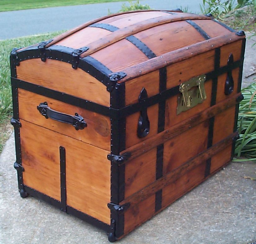 restored victorian dome top trunk for sale 668