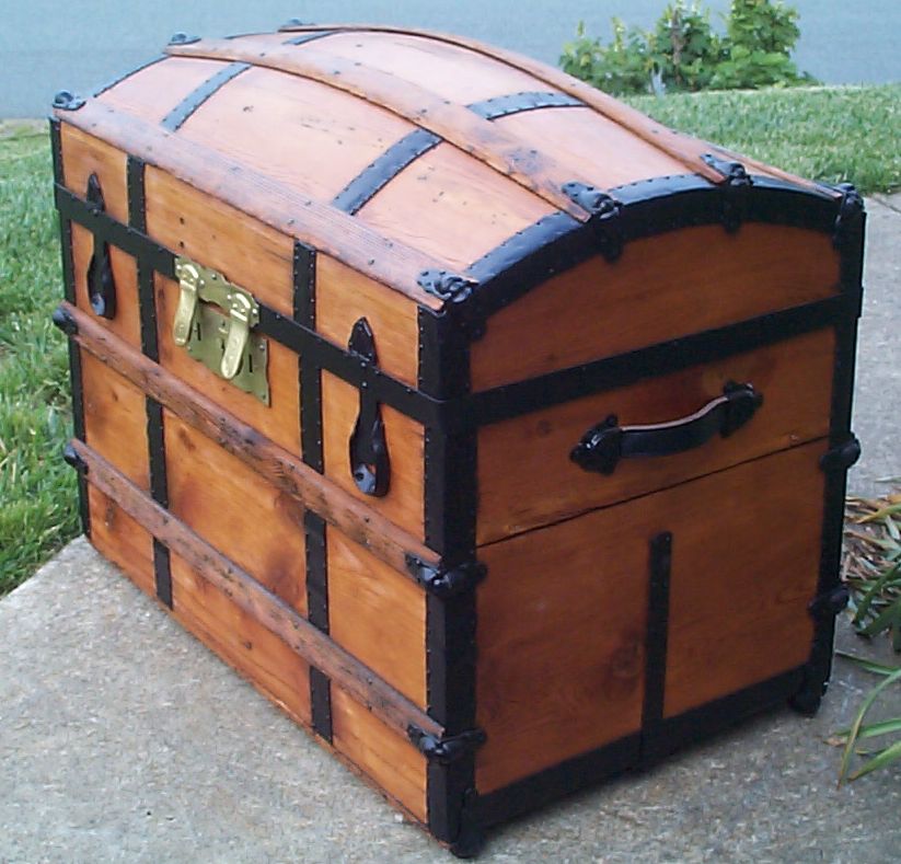 restored victorian dome top trunk for sale 668