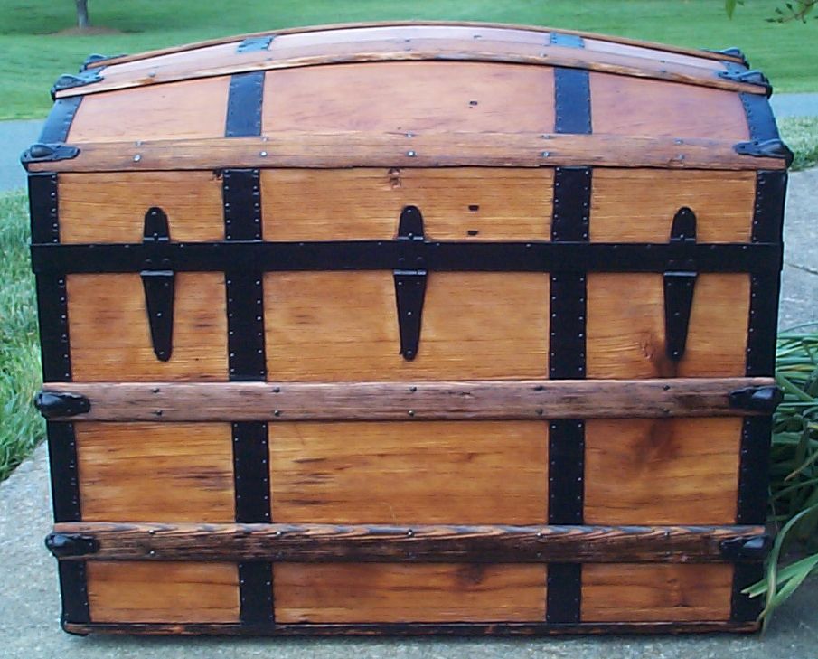 restored victorian dome top trunk for sale 668