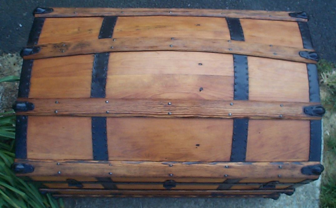 restored victorian dome top trunk for sale 668