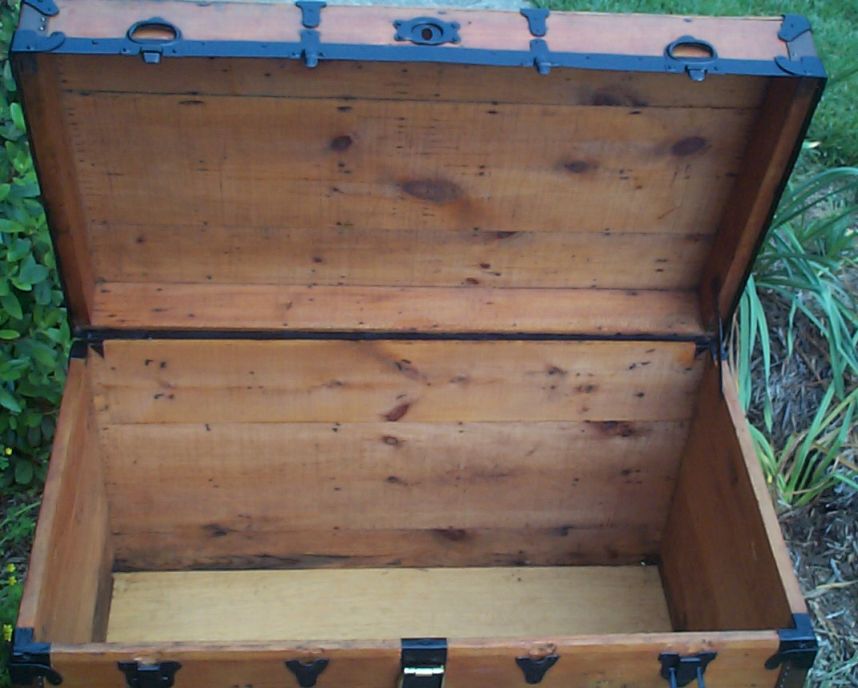 restored victorian flat top trunk for sale 671