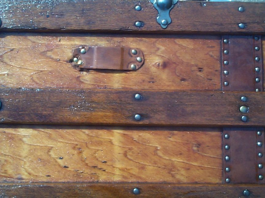 restored victorian all wood flat top antique trunk for sale 716