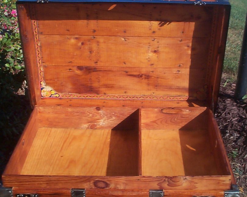 restored victorian all wood roll top antique trunk for sale 718