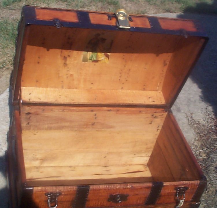 restored victorian all wood dome top antique trunks for sale 722