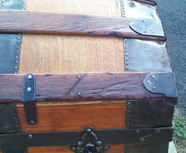 restored victorian all wood dome top antique trunks for sale 723