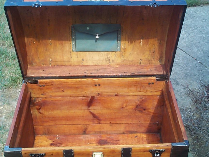 restored victorian all wood dome top antique trunks for sale 723