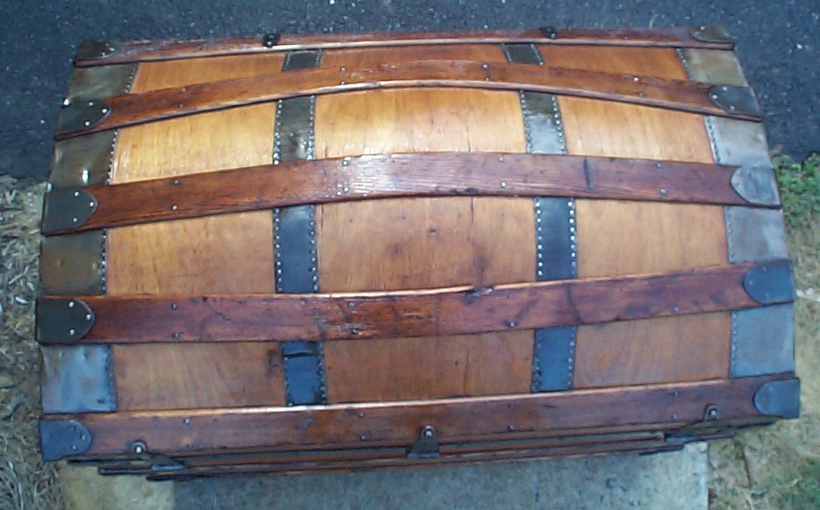 restored victorian all wood dome top antique trunks for sale 723