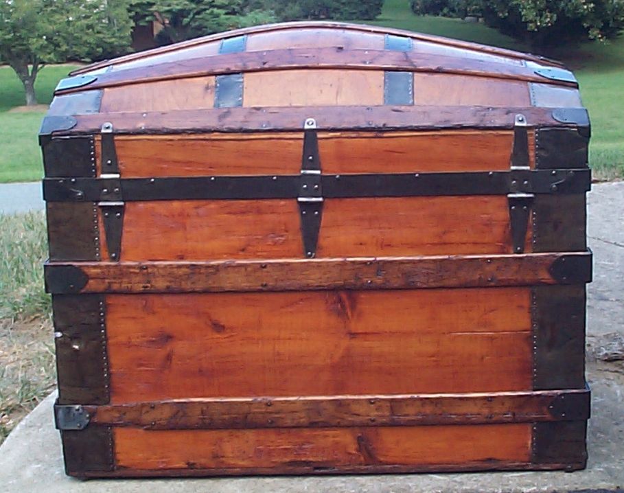 restored victorian all wood dome top antique trunks for sale 723