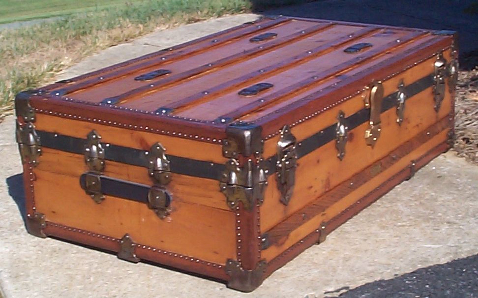 724 Restored Antique Steamer Trunks For Sale Dome Tops Humpbacks Flat Tops and Roll Tops