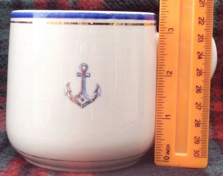 russian or soviet navy mug or cup with anchor