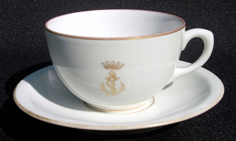 spanish navy officer's wardroom china coffee cup and saucer 