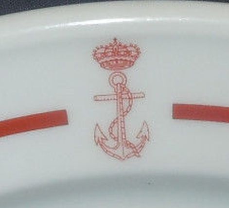 spanish navy dinner plate showing crown and fouled anchor