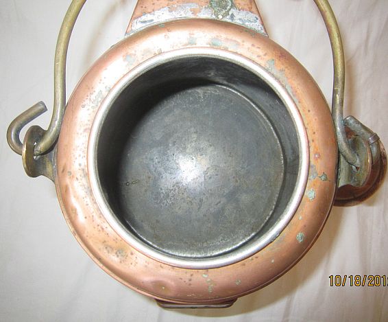 1890s us navy enlisted mess hall galley brass and copper coffee pot