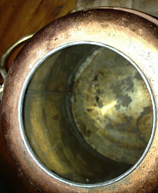 1890s us navy enlisted mess hall galley brass and copper coffee pot