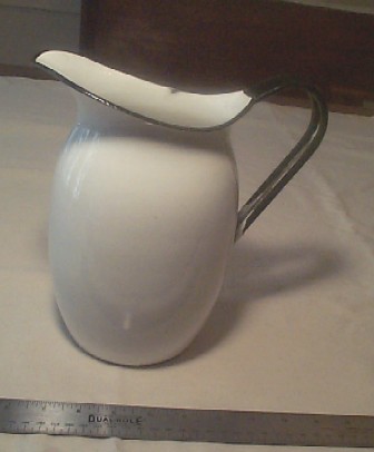 US Navy Graniteware White Medical Department Water Pitcher