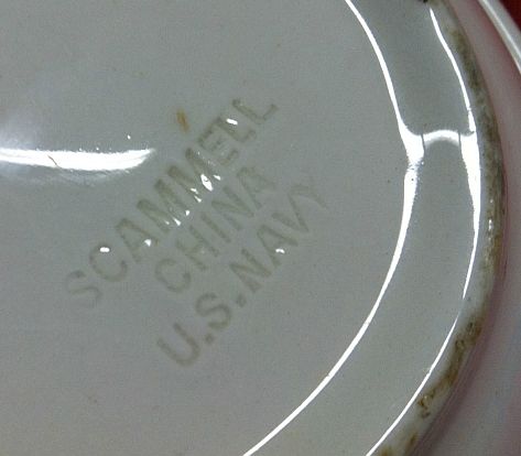 Navy Enlisted Mess Scammell China White Serving Bowl