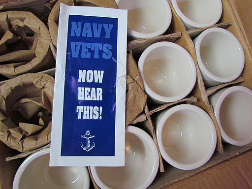 Fake Reproductions of USN enlisted White Large Handless Mug for All Dinners and Watchstanding)