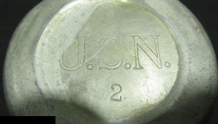  White Porcelain on Metal Graniteware US Navy Enlisted Mess Plate