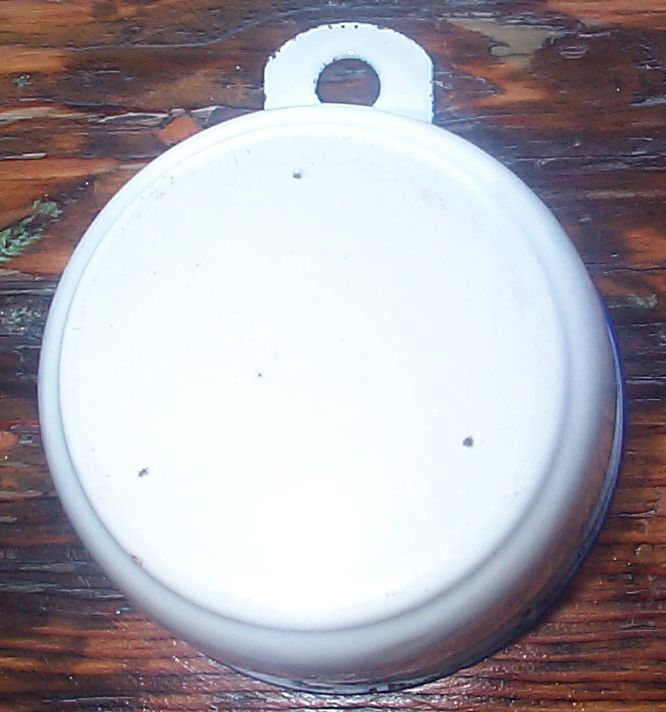 1890s-1900s White Porcelain on Metal Enamelware US Navy Enlisted Mess Cup