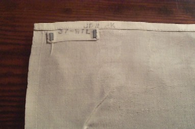 official u.s. navy table linen tablecloth with laundry marking