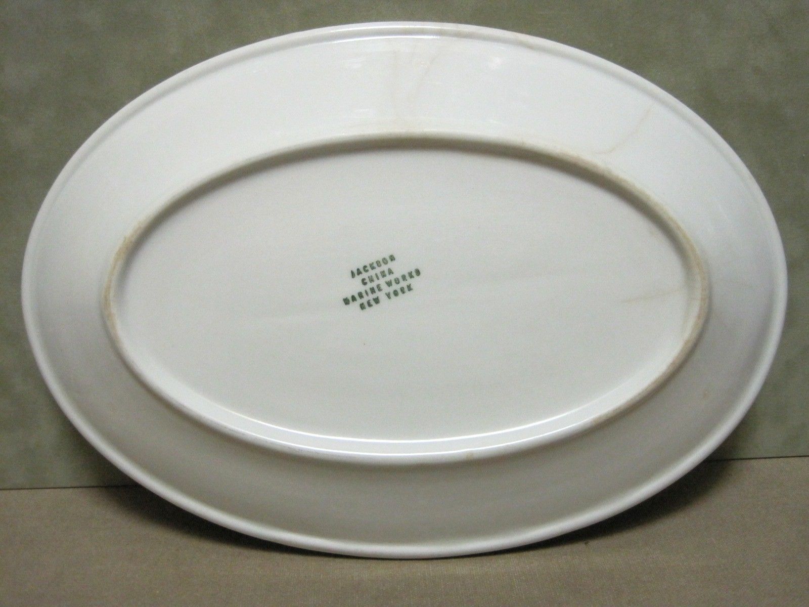 USCG Coast Guard China ivory white, green and burgundy platter