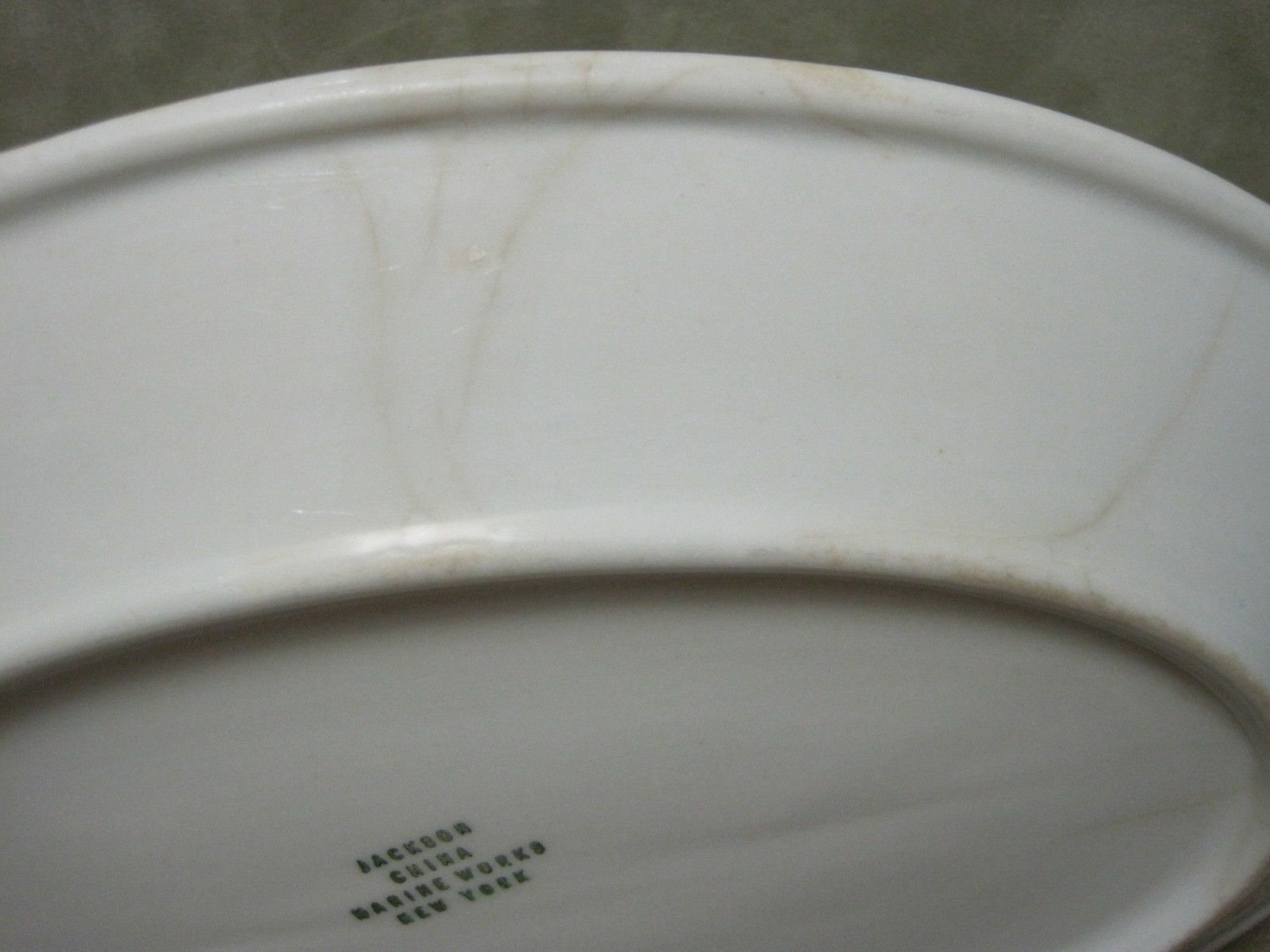 USCG Coast Guard China ivory white, green and burgundy serving platter