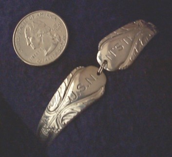 ladies bracelet 1937 ww2 USN silverplate Avalon pattern spoon handles