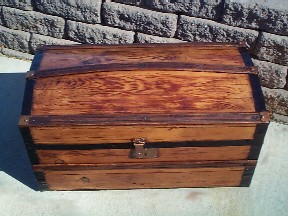 Captains Domed Sea Chest #4 closed side view
