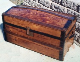 100+ year old Antique Domed Captains Sea Chest, Small