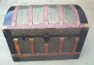 Antique Treasure Chest, beautiful filigree metal cladding