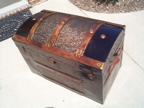  Pirate Chests Domed Top Sea Chest #93 open view with tray insert