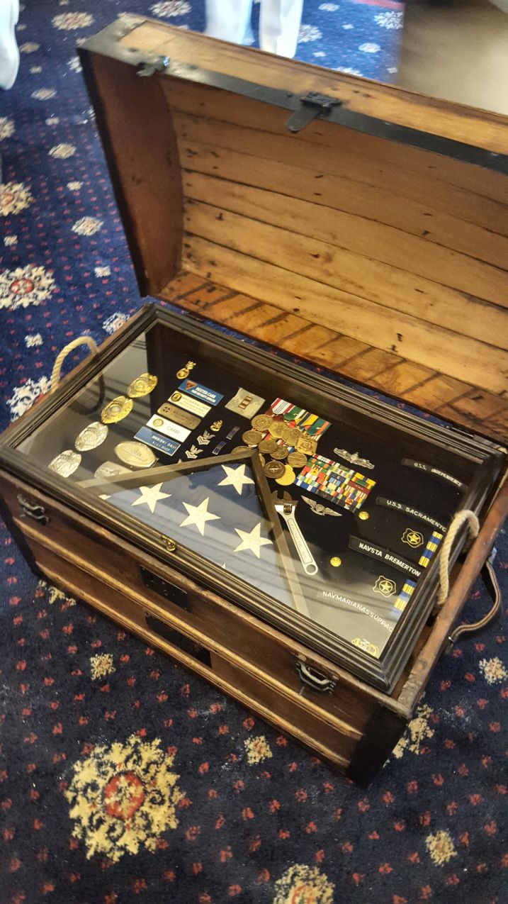 Antique Trunk As Navy Retirement Shadow Box Idea For A Chief Warrant Officer